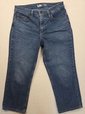 Lee Womens Regular Fit Capri Jeans Mid Rise Denim Comfortable Stretch Size 8